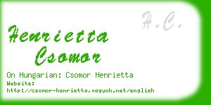 henrietta csomor business card